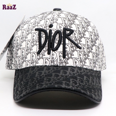Picture of Balck White Dual Tone Full Body Thick Print Brand Logo Embroidery Baseball Cap