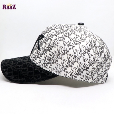 Picture of Balck White Dual Tone Full Body Thick Print Brand Logo Embroidery Baseball Cap