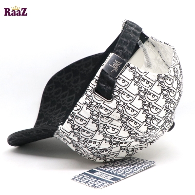 Picture of Balck White Dual Tone Full Body Thick Print Brand Logo Embroidery Baseball Cap