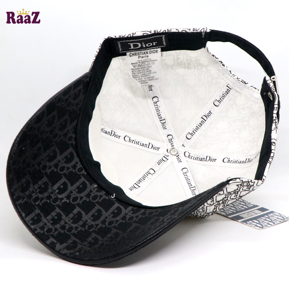 Picture of Balck White Dual Tone Full Body Thick Print Brand Logo Embroidery Baseball Cap