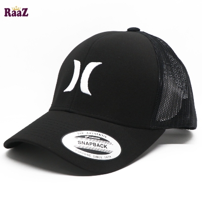 Picture of Hurley Black half Net Mesh Air Brand Logo Baseball Cap