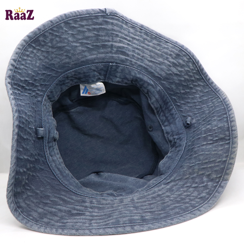 Picture of Navy Blue Wash Fabric Denim Unisex Wide Brim Hat