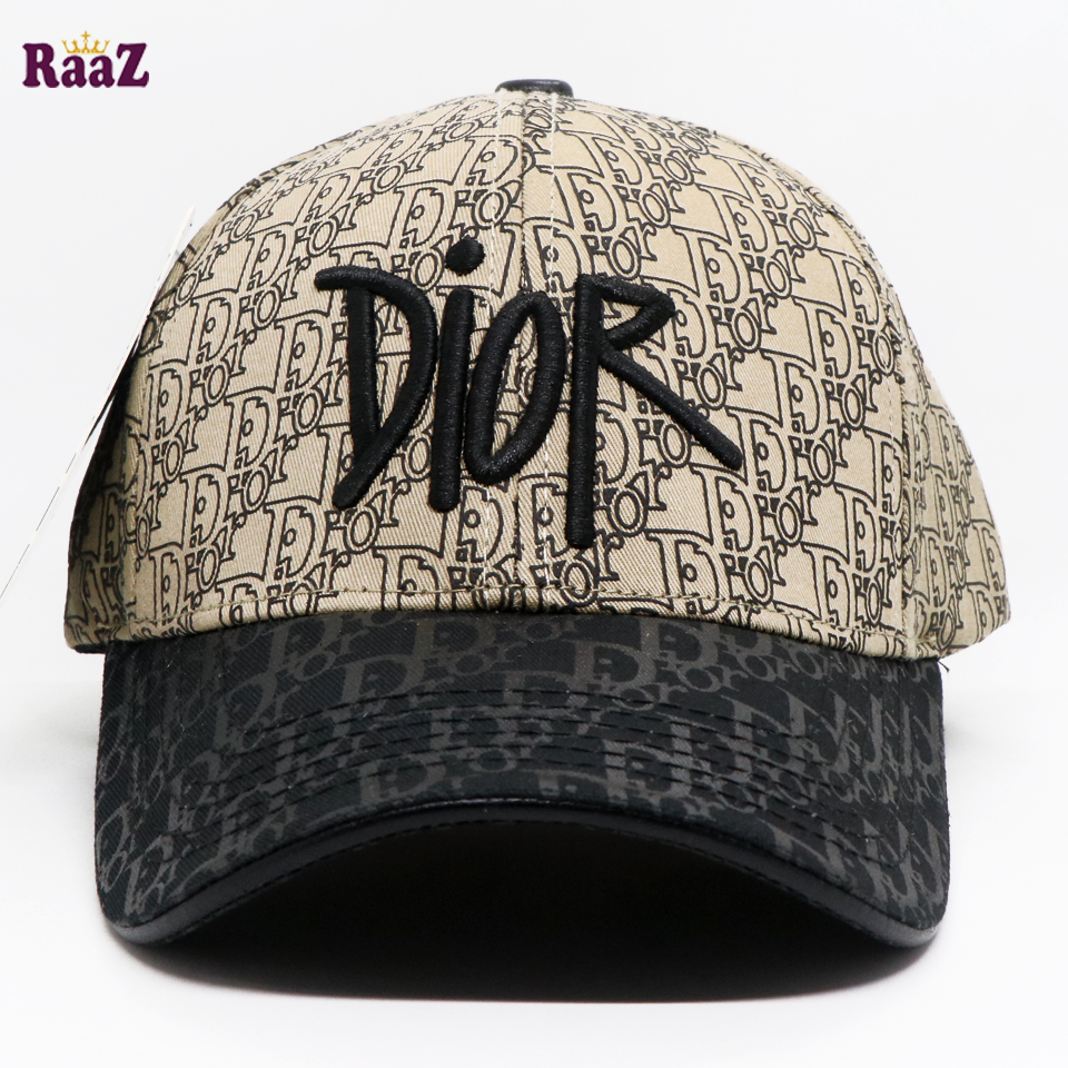 Picture of Black Brown Dual Tone Full Body Thick Print Brand Logo Embroidery Baseball Cap