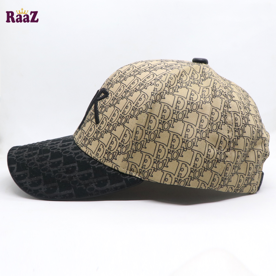 Picture of Black Brown Dual Tone Full Body Thick Print Brand Logo Embroidery Baseball Cap