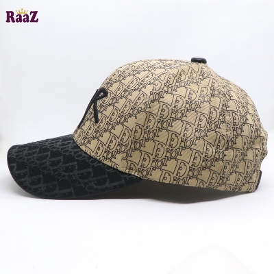 Picture of Black Brown Dual Tone Full Body Thick Print Brand Logo Embroidery Baseball Cap