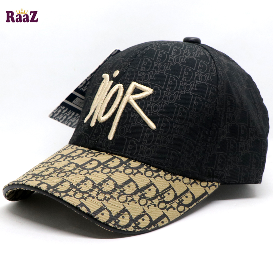 Picture of Black Brown Dual Tone Full Body Thick Print Brand Logo Embroidery Baseball Cap