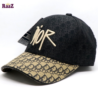 Picture of Black Brown Dual Tone Full Body Thick Print Brand Logo Embroidery Baseball Cap