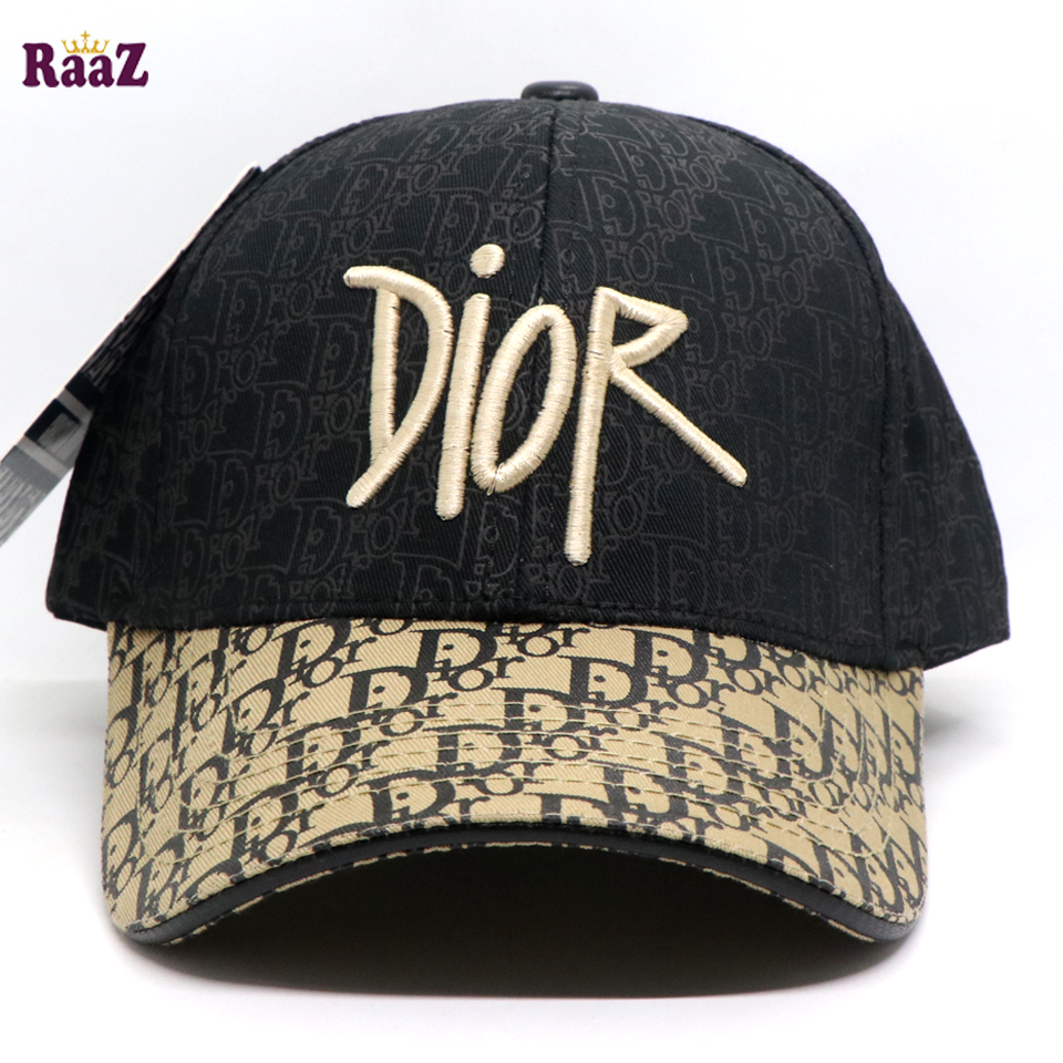 Picture of Black Brown Dual Tone Full Body Thick Print Brand Logo Embroidery Baseball Cap