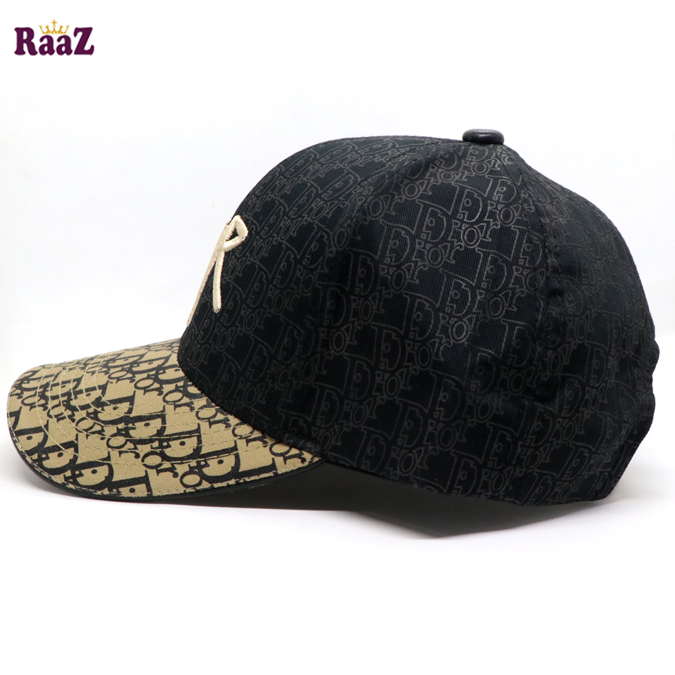 Picture of Black Brown Dual Tone Full Body Thick Print Brand Logo Embroidery Baseball Cap