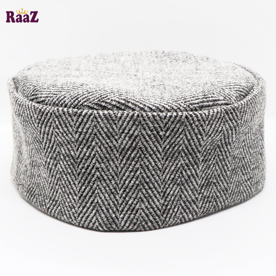 Picture of Silver Black High GSM Full Elastic Ramadan Prayer Tupi