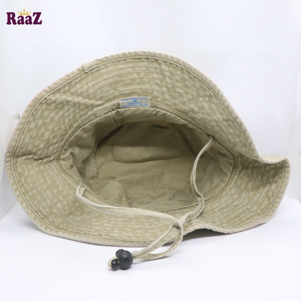 Picture of Off white Wash Fabric Denim Unisex Wide Brim Hat