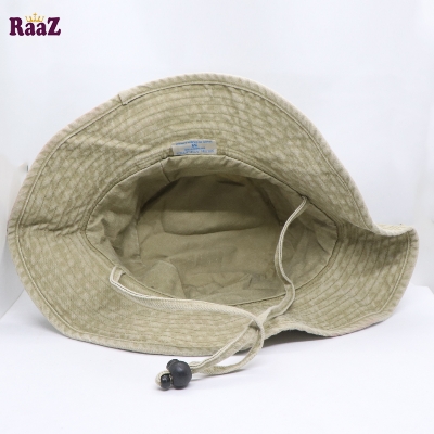 Picture of Off white Wash Fabric Denim Unisex Wide Brim Hat