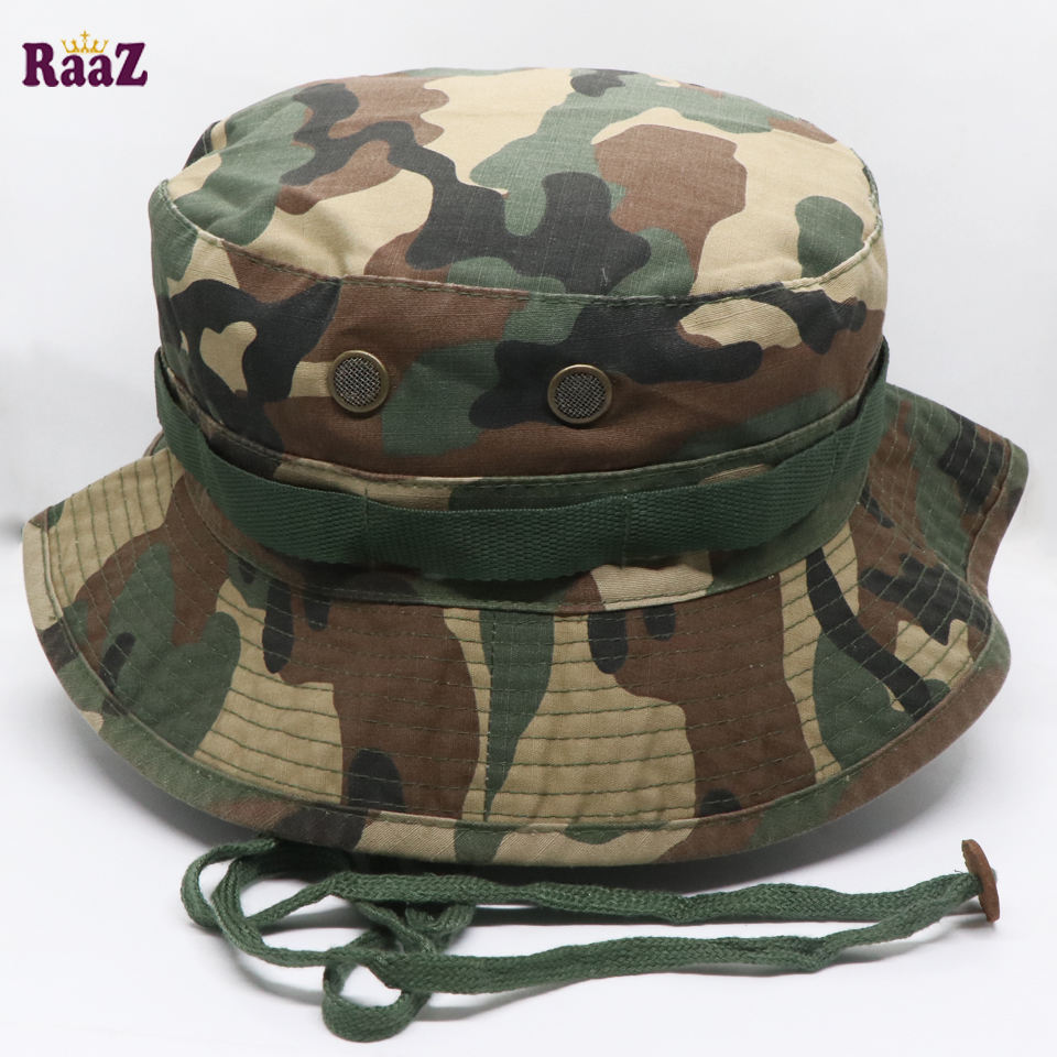 Picture of Camo Parachute Fabric With Adjustable Lace Wide Brim Hat