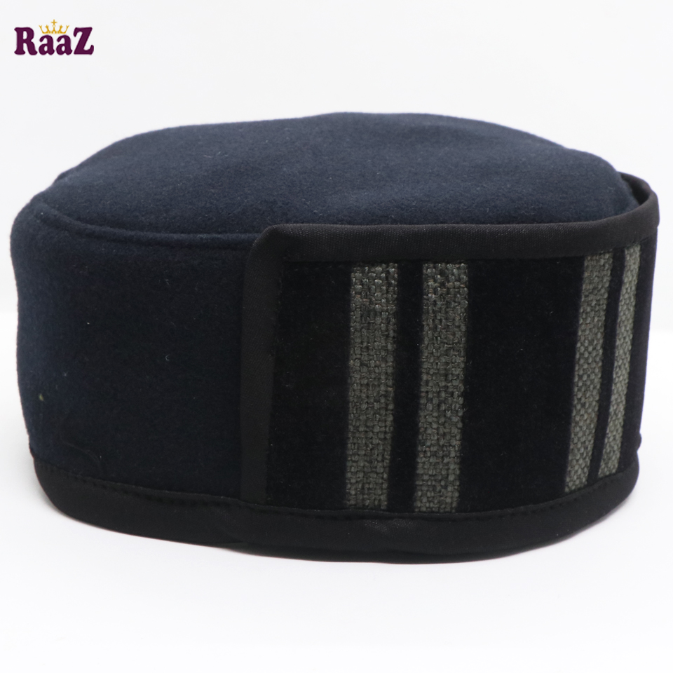 Picture of Navy Blue Black Stripe Salman Shah Tupi