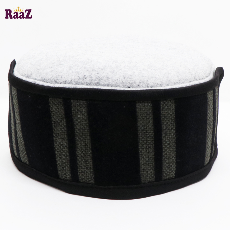 Picture of Silver Black Stripe Fashion Salman Shah Tupi (Free Size)