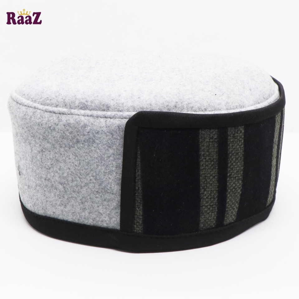 Picture of Silver Black Stripe Fashion Salman Shah Tupi (Free Size)