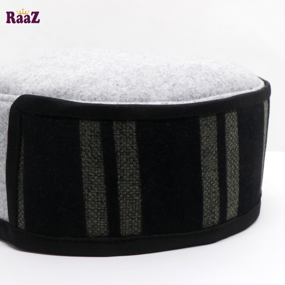 Picture of Silver Black Stripe Fashion Salman Shah Tupi (Free Size)