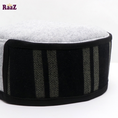 Picture of Silver Black Stripe Fashion Salman Shah Tupi (Free Size)