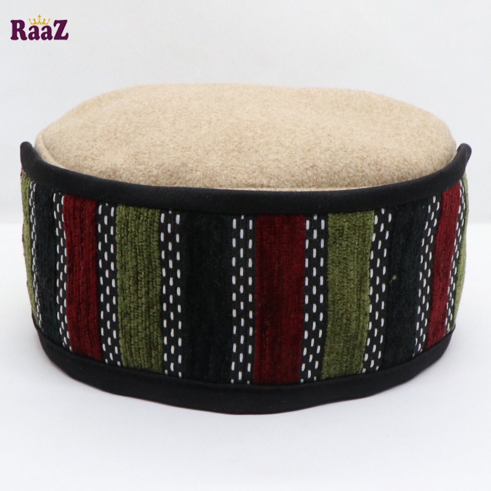 Picture of Brown Multi Stripe Salman Shah Tupi