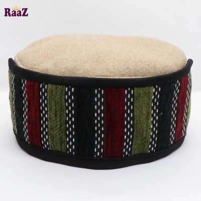 Picture of Brown Multi Stripe Salman Shah Tupi