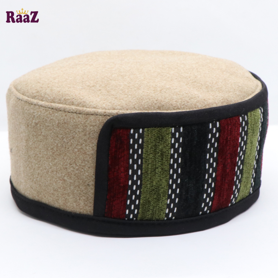 Picture of Brown Multi Stripe Salman Shah Tupi