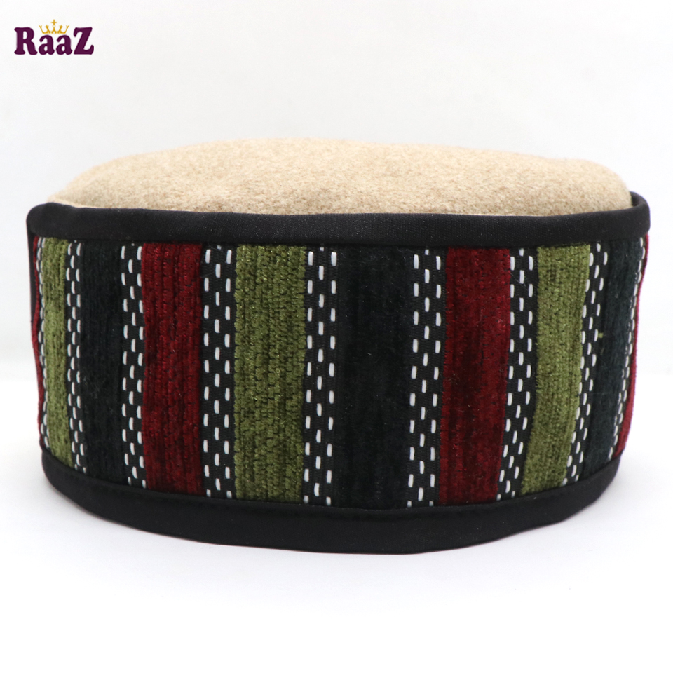 Picture of Brown Multi Stripe Salman Shah Tupi