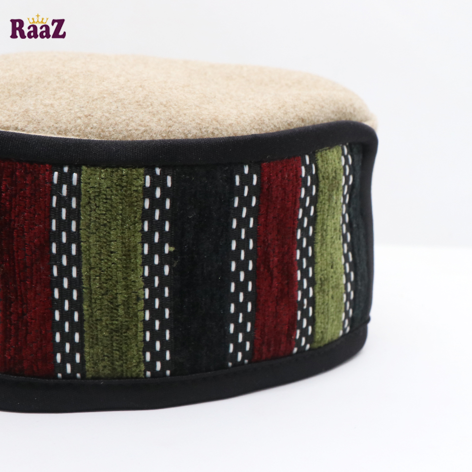 Picture of Brown Multi Stripe Salman Shah Tupi