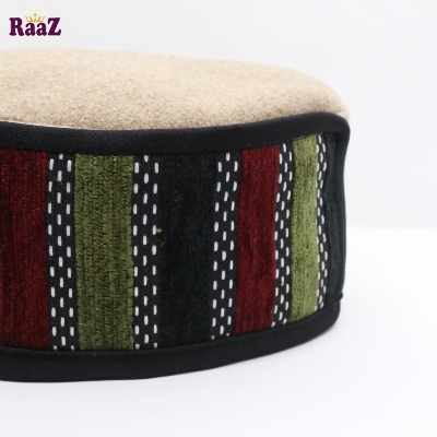 Picture of Brown Multi Stripe Salman Shah Tupi