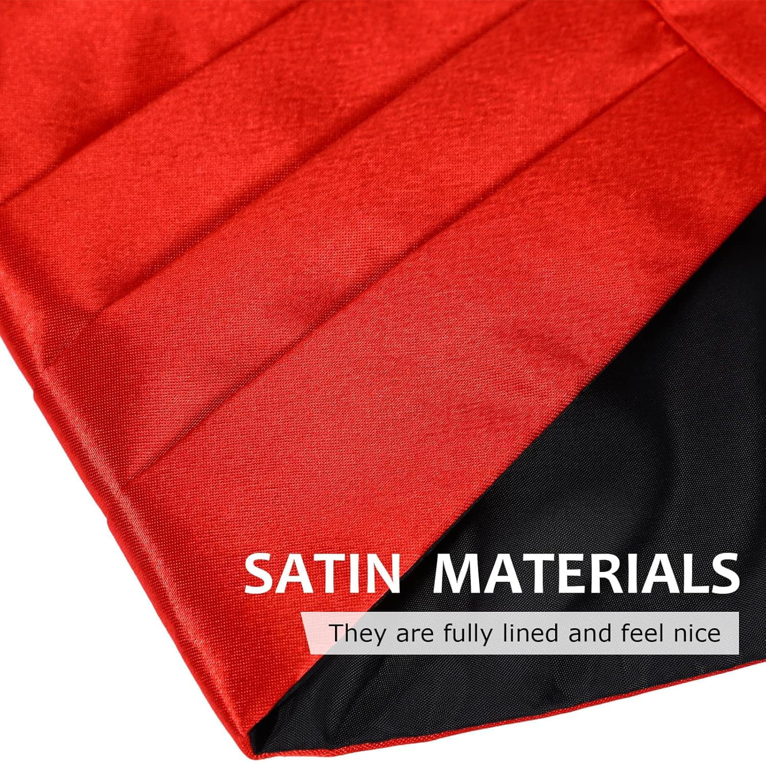 Picture of 3 Pcs Men's Satin Bow Tie Cummerbund with Handkerchief for Parties Weddings Proms (Red)