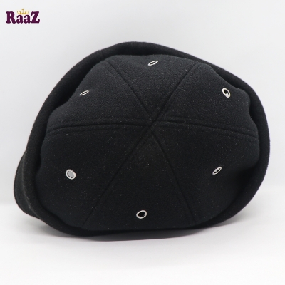 Picture of Black Star Spandex Vintage Distressed Brimless Cap Rolled Cuff Skull Cap for Women and Men Wool Docker Hat (Free Size)