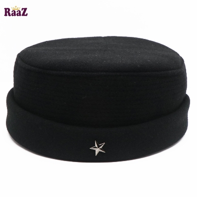Picture of Black New Design Wool Afghani Star Pakol Cap For Men - Cap