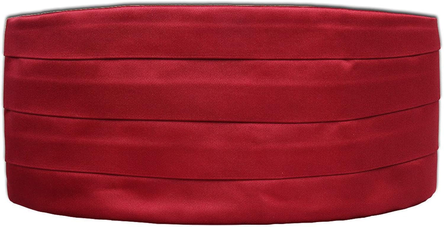 Picture of 3 Pcs Men's Satin Bow Tie Cummerbund with Handkerchief for Parties Weddings Proms (Maroon)