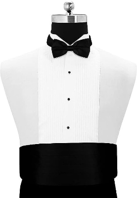Picture of 3 Pcs Men's Satin Bow Tie Cummerbund with Handkerchief for Parties Weddings Proms (Black)