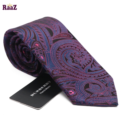 Picture of Blue Pink Big Flower Embroidery Necktie For Men