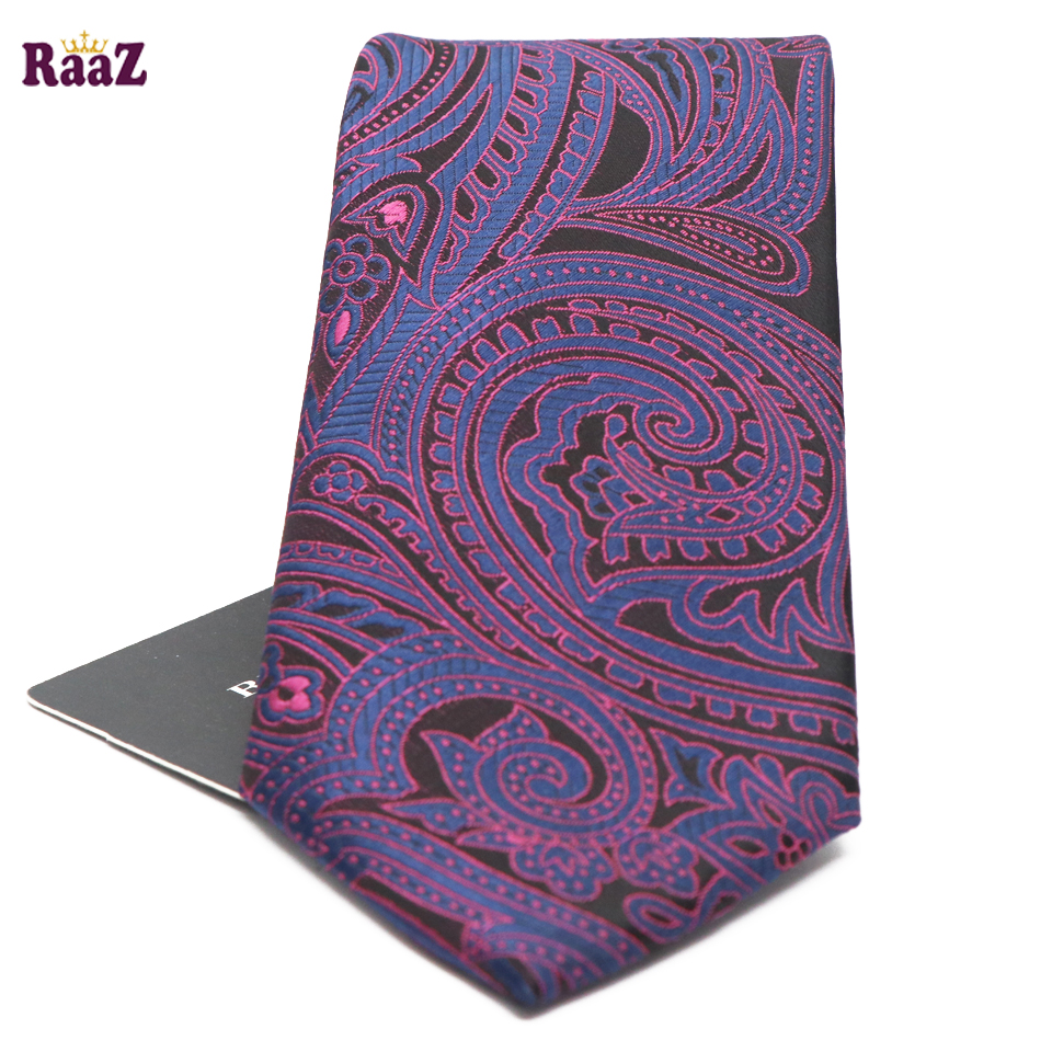 Picture of Blue Pink Big Flower Embroidery Necktie For Men