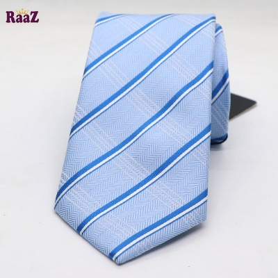 Picture of sky Blue Square Stripe Premium Necktie For Men