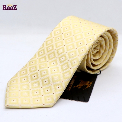 Picture of Yellow Square Golden Dot Premium Necktie