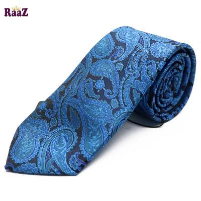 Picture of Blue Flower Design Embroidery Tie For Men