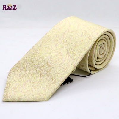 Picture of Soft Yellow Embroidery Flower Design Necktie For Men