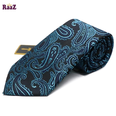 Picture of Black Green Flower Design Necktie For Men