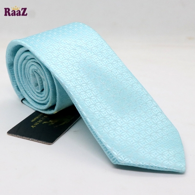 Picture of Aqua Blue Flower Design Premium Necktie For Men