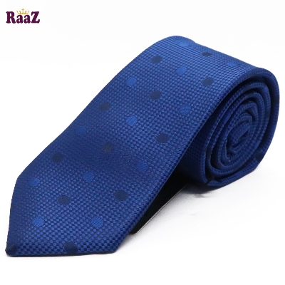 Picture of Deep Blue Circle Dot Embroidery Necktie Design For Men