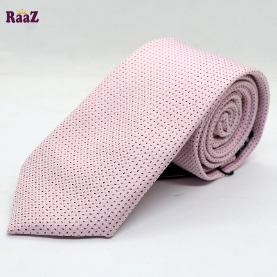 Picture of Soft Pink Black Dot Premium Necktie For Men
