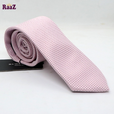 Picture of Soft Pink Black Dot Premium Necktie For Men