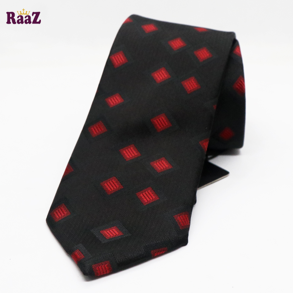 Picture of Black Red Square Tie For Men