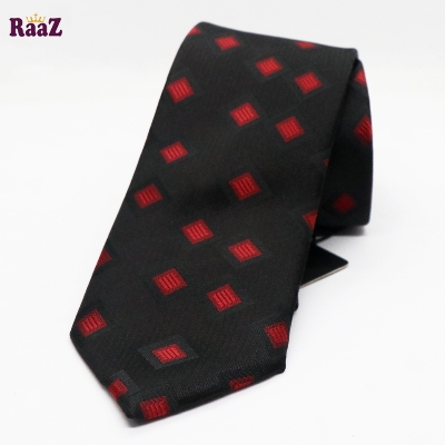 Picture of Black Red Square Tie For Men