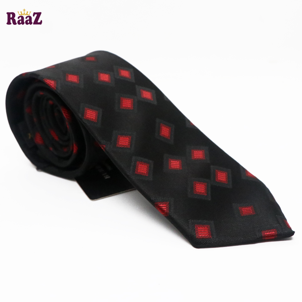 Picture of Black Red Square Tie For Men