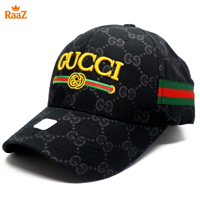 Picture of Black Embroidery logo Cotton Curved Visor Cap