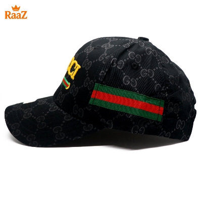 Picture of Black Embroidery logo Cotton Curved Visor Cap