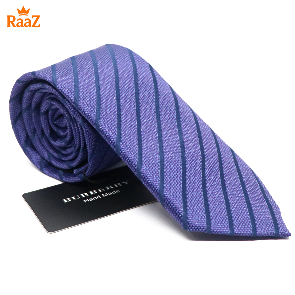 Picture of Blue Imperial Stitch Broad Stripe Statement Tie For Men